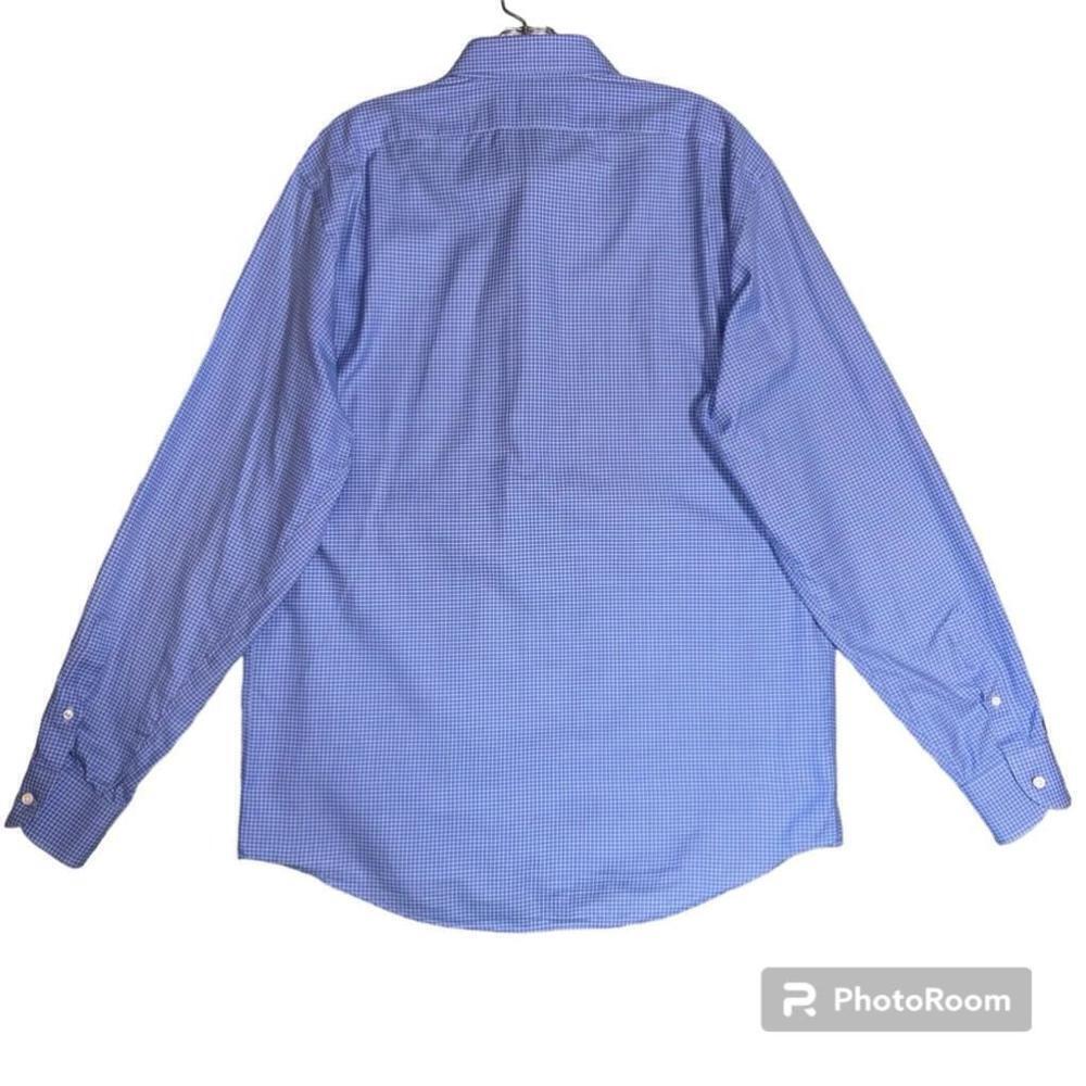 Men's Ralph Lauren  Blue Gingham Dress Shirt 16.5/ Large - Picture 2 of 9
